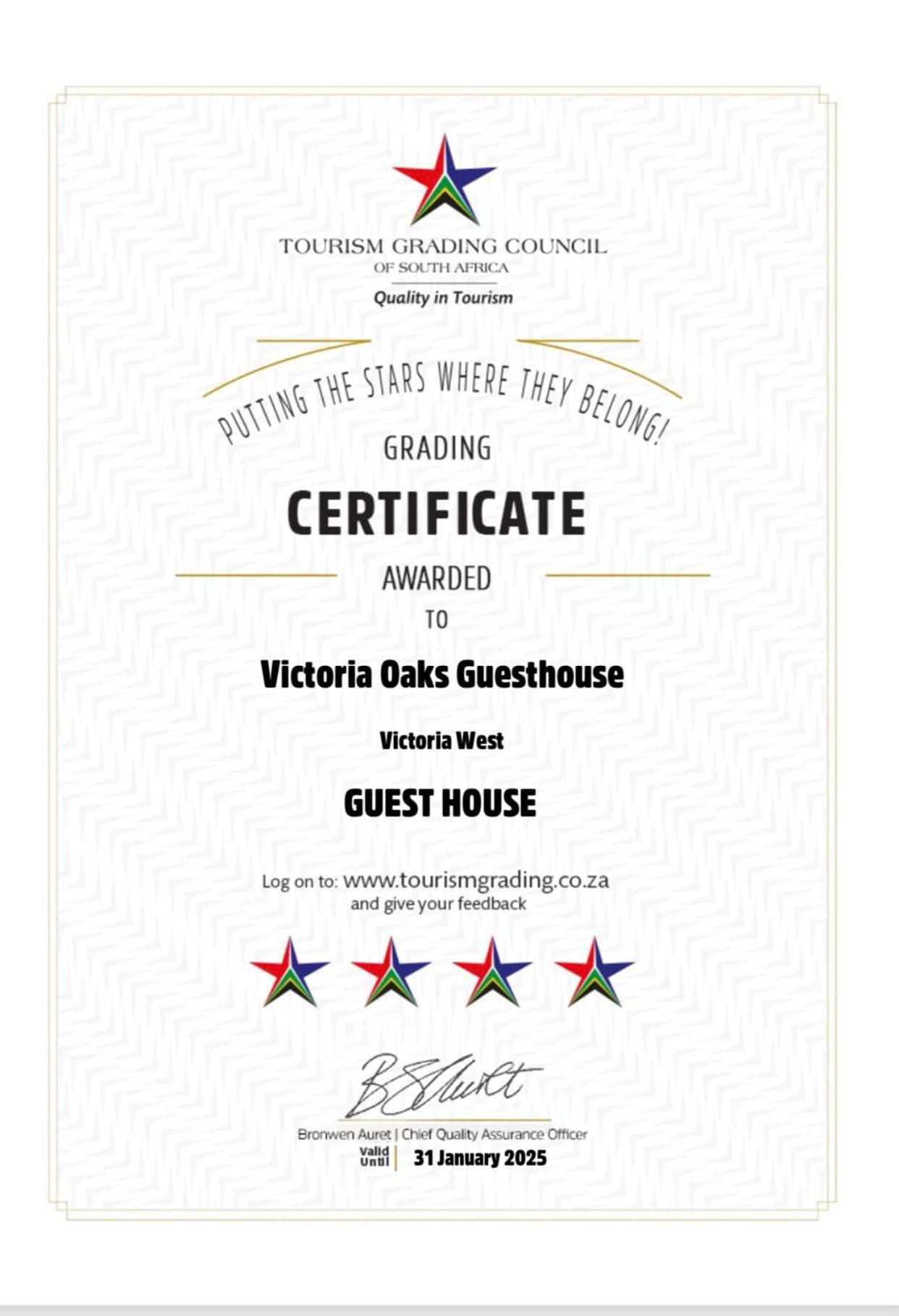 Victoria Oaks Guesthouse Victoria West Zewnętrze zdjęcie